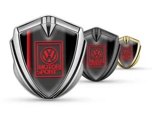 VW Badge Self Adhesive Luxury Design Shiny Metal